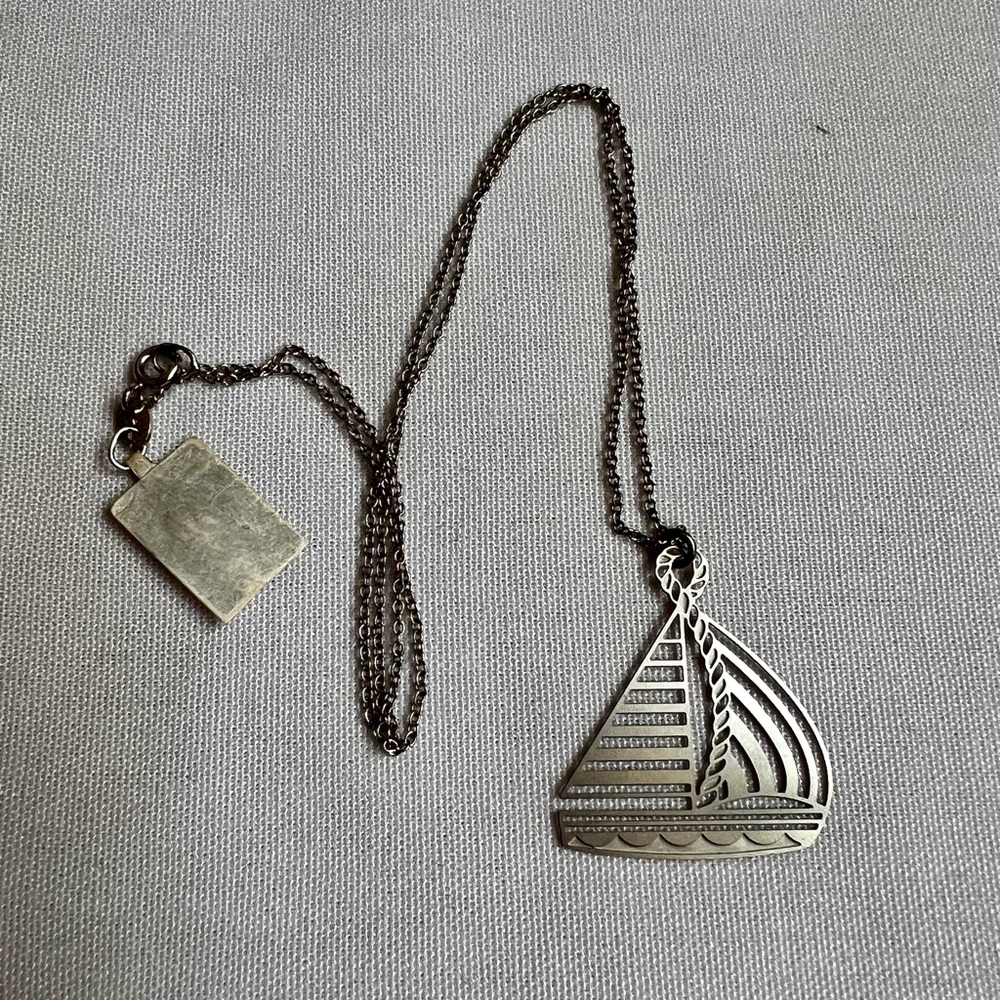 NEW STERLING Ship Necklace drastically reduced from $49 to $25 to sell FAST!
